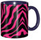 YYHWHJDE ColorName Tasse en céramique double couleur pour cappuccino, latte, céréales, yaourt, lait, boissons chaudes ou froides, four à micro-ondes, imprimé zèbre, tigre, léopard, rose