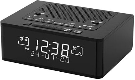 iTOMA DAB & DAB+ & FM Radio Alarm Clock with 40 Preset Stations, Dimmable LCD Display, Dual Alarm with ON/OFF button, Snooze, Bluetooth 525