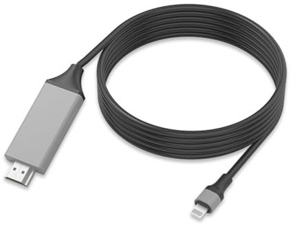 Hsupez Cable HDMI para teléfono, 2 m, adaptador de iluminación a HDMI, adaptador HDMI para cable HDMI de teléfono, adaptador AV digital 2K, conector HDMI para Phone/ Pad4/Air2/3 Pro1/2, Plug and Play