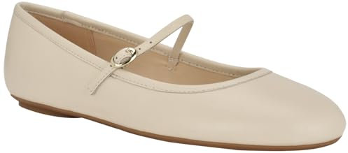 Nine West Women's Classik Ballet Flat, Cream Leather 150, 7.5 UK