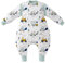 Unnivoll Schlafsack Baby Winter mit Füßen 2,5 Tog Baby Schlafsack mit Abnehmbare Ärmel Baumwolle Babyschlafsack Winterschlafsack Baby Warm und Weich 80 cm für Jungen Mädchen Grüner Bagger