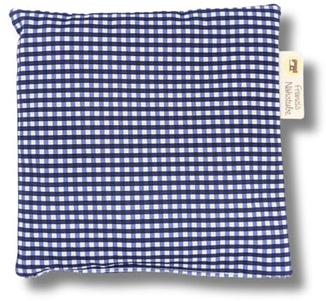 Franzis Nähstube I Kirschkernkissen I 20x20cm I kariert blau I 100% Baumwolle I Körnerkissen I Schmerzlinderung I Wärmekissen für Mikrowelle I Kältekissen