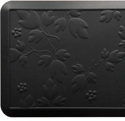 Anti-Ermüdungsmatte – 1,9 cm dicke, gepolsterte Matte für Stehpult, Büro, Garage – rutschfest, langlebig und schmutzabweisend (schwarz, klein (43,2 x 81,3 cm)