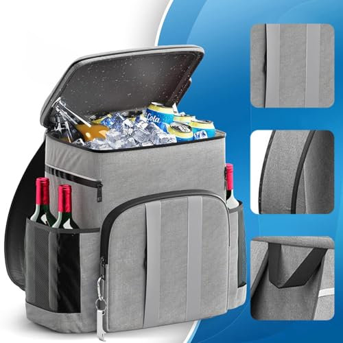 REFORUNG Mochila Nevera Isotermica 30L, Mochila Termica Porta Alimentos, Bolsa Isotermica, Mochila de Refrigeración, Mochila Nevera Portatil para Hombres Mujeres para Camping Playa Picnic