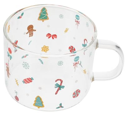 SEWOART Weihnachtsgläser Aus Glas Mit Motivischem Muster Als Glastasse Oder Teetasse Für Frühstück Und Feiertage