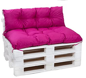 Setgarden® Palettenkissen-Set, Kissen für Gartenmöbel aus Paletten, Outdoor Rücken und Sitzkissen, Gartensitzkissen viele Farben und Größen (Rosa, Set 120x80 sitzkissen + 120x50 rückenkissen)