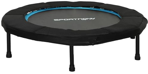SPORTNOW Fitness-Trampolin, faltbar, Ø 102 cm, elastisches Bett mit rutschfestem Stahlrahmen, Belastung 100 kg, für Training, Beine, Körper zu Hause, Büro, Fitnessstudio, Blau