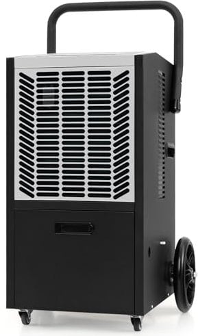 HOMFME Commercial Dehumidifier, Portable Compressor Dehumidifier with 24H Timer, Auto Defrost, Memory Restart, Industrial Building Dryer for Basement Warehouse (White, 66L/Day, 45 x 43 x 81cm)