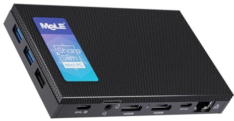 MeLE Quieter4C N150 Mini PC sin ventilador (hasta 3.6GHz 4C/4T) 16GB LPDDR5 512GB Micro computadora de escritorio, compatible con pantalla triple 4K, HDMI dual, USB-C WiFi 5 BT5.1 Ethernet todo en uno