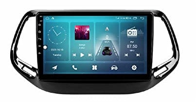 DSYYNAY Android 11 Radio Coche con Pantalla 2 DIN para Jeep Compass 2017-2019 Autoradio 10.1 Pulgadas con Pantalla Táctil Admite WiFi/GPS/Bluetooth/USB/SD/RCA,Mandos del Volante(P6 8-Core 8G 128G)