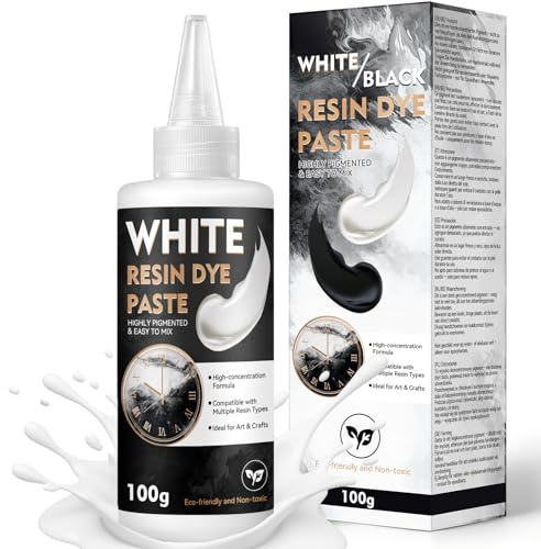 Weiße Epoxidharz Farbe Paste – 100g Hochkonzentrierte Epoxidharz Farbe für Ozeanwellen, UV-Harz, River-Tables & Untersetzer – Opaques Farbpigment für Resin Art
