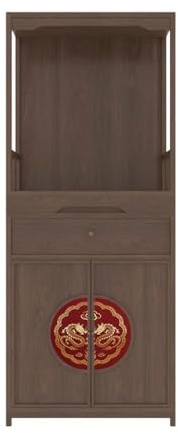 WQQYU6HKF autel de Bouddha Mural Nouvelle Niche de Style Chinois avec Armoire à encens en Laque Peinte Statue de Bouddha pour la Maison(Bruin)