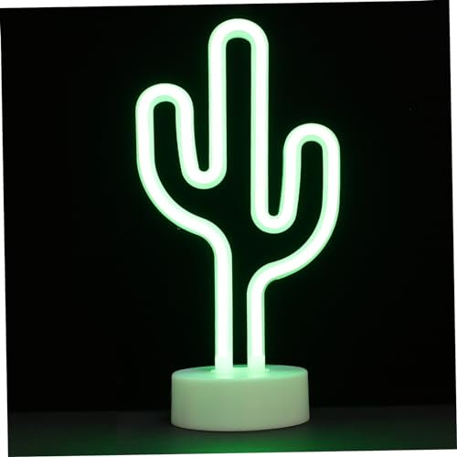 TEHAUX Lámpara LED de Cactus Estilo Neón para Decoración de Habitaciones Luz de Escritorio Aesthetic con USB para Fiestas y Fotografía Sin Batería Bajo Consumo Energético