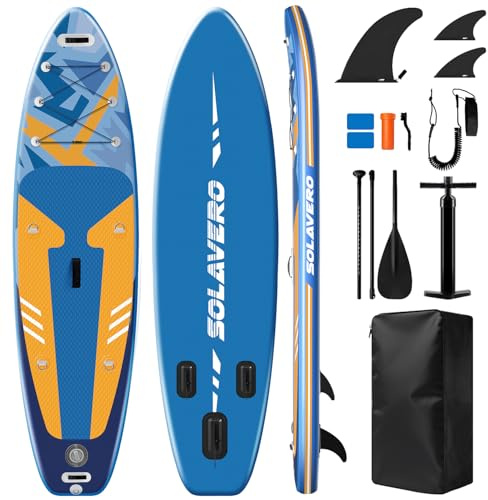 SOLAVERO SUP Board for Adults, Multifunktional Stand up Paddling Board mit Allem Zubehör, 353/335/304cm Stand up Paddle Board mit Verstellbares Paddel, Reiserucksack, Anfänger, Fortgeschrittene