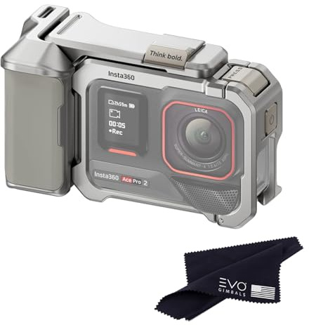Insta360 Ace pro 2/Insta360 Ace pro Xplorer Griff-Set (Moonlight Silver), bequemerer Griff, verwandelt Ihre Kamera in das ultimative Werkzeug für Straßenfotografie und Urbanreisen