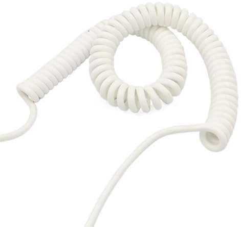 Spiralkabel, federbelastetes elektrisches Spiralkabel 6 Leiter 26AWG Weiß Teleskop 1-8 Meter 0,15 mm Quadratisch (Stretch 1 Meter)