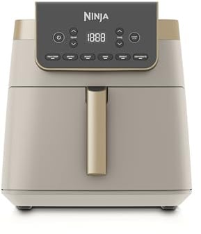 Ninja Air Fryer MAX PRO, 6.2L, sans huile, grand tiroir, rôtir AF180EUSD | cuire, frire, familial, numérique, antiadhésif, panier et plaque de cuisson compatibles lave-vaisselle, Stone/Or