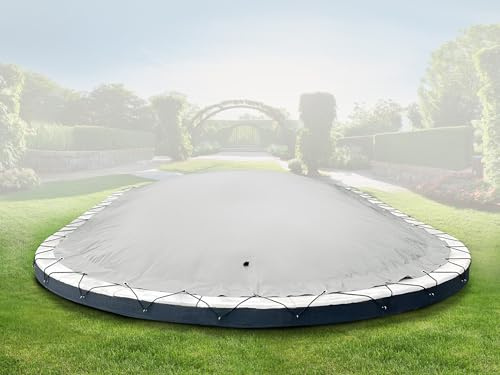 AirDeluxe - Lona inflable ovalada para piscina de camión, cubierta estable para piscina de invierno (gris claro, 8 x 4 m)