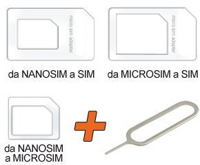 adattatore da MICRO SIM a SIM card standard classica