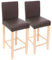 2er-Set Barhocker Barstuhl M37 Leder - braun, helle Füße