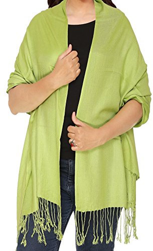 Bella e soffice sciarpa Pashmina, di alta qualità 100%, viscosa Verde verde lime