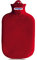2 Liter Gummi-Wärmflasche mit Fleecebezug, Wärmeflasche, Bezug- u. Farbwahl (Konturbezug, rot)