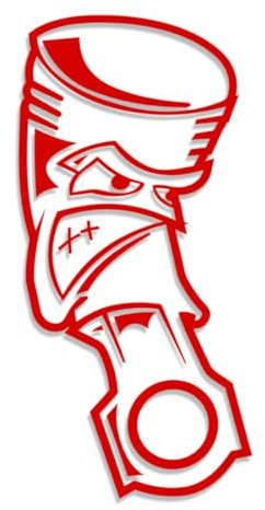 Decus Shop RENNKOLBEN L 1456 (rot) // Sticker OEM JDM Style Aufkleber