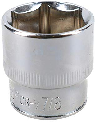 7/8 Imperial 6 Point 3/8 Drive Shallow Socket SAE AF Chrome Vanadium Steel