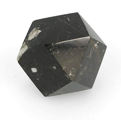 Serafino Briefbeschwerer aus Himalaya-Marmor, Diamantschliff, Schwarz/Weiß/Onyx Braun, Marmor-Onyx, Schwarzer Marmor, 2 Inches