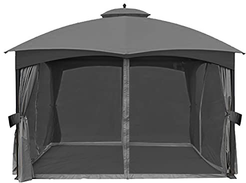Abccanopy Moustiquaire de Rechange Universelle pour tonnelle 3 x 3,7 m Gris