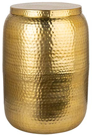 Riess Ambiente Handgefertigter Beistelltisch Orient Storage 48cm Gold Hammerschlag Design mit Stauraum Wohnzimmertisch Tisch
