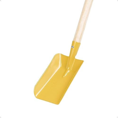 Rekord Kinderschaufel (Metall) mit Holz-Stiel (76 cm) | Strandschaufel für Kinder (Gelb)