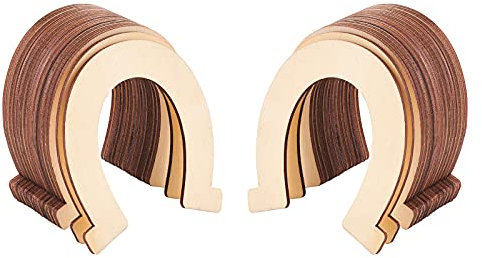 nbeads 24 STK. Holzscheiben Scheiben, Hufeisen Form Holz Ausschnitte Unvollendete Leere Hufeisenformen Holzscheiben Scheiben Handwerk Für DIY Geschenk Hochzeitsfeier Ornamente
