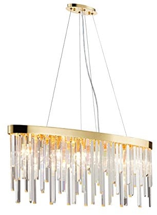 PGA Lights Pendelleuchte Hängeleuchte Starnberg 90cm mit funkelnden Kristallstäben Gold