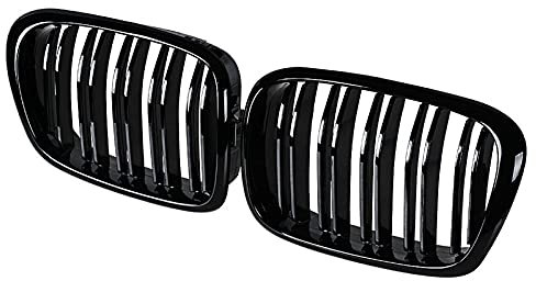 TOOWGM Kühlergrill für die Fronthaube, aus ABS-Kunststoff, Dual-Linie, kompatibel mit BMW E39 5er 525 528 1995–2004, Schwarz