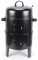 Charcoal BBQ Grill 3 in 1 Round Smoker Barbecue Roaster with Thermostat for Garden Outdoor Patio Camping Picnic Party