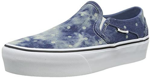 Vans Damen Asher Platform Sneaker, (Denim Dots) Moonlight Blue/White, 38 EU