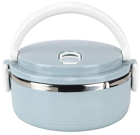 boîte isotherme repas chaud Boîte à Lunch Isotherme Portable en Acier Inoxydable Récipient Alimentaire Isotherme Bleu pour le Travail les Déjeuners les Pique niques les Voyages le Camping(Monolayer)