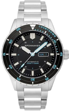 Spinnaker Herren 43mm HASS Automatik Pebble Black Uhr mit massivem Edelstahlarmband SP-5099-22