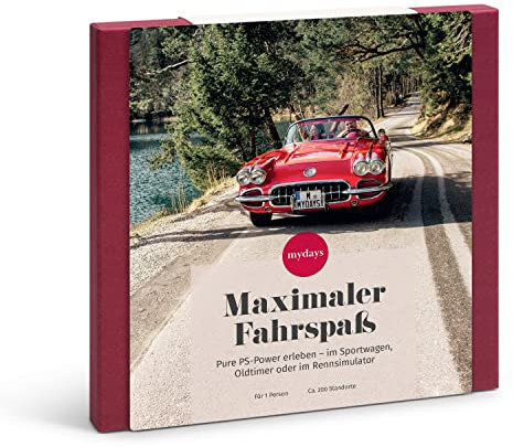 mydays Geschenkbox Maximaler Fahrspaß, verschiedenen Erlebnisse an 175 Standorten, Erlebnis-Gutschein für 1 Person