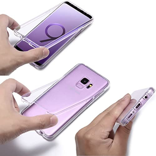 A ANCILE Coque pour Samsung Galaxy s9 360° Transparente Protection intégrale Avant arrière en Silicone TPU Antichoc Compatible s 9 Dimensions 147.7 x 68.7 x 8.5 mm