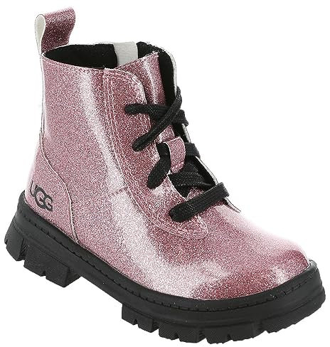 UGG Ashton Lace Up Glitter, Stivale classico Unisex - Bambini e ragazzi, Rosa Glitter Pink, 27.5 EU