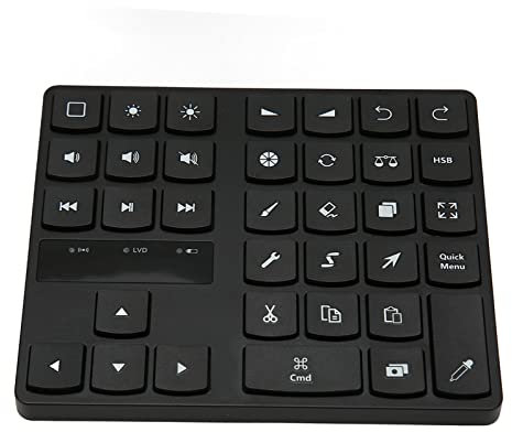 Bewinner BT5.0 Zeichentastatur für Procreate, 35 Tasten, Einhändige Drahtlose Tastatur für Zeichentablett Zeichenverknüpfung, für Tastatur für für OS X, USB C Aufladung