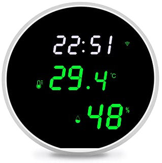 Benkeg Wifi Temperatur-Feuchtigkeitssensoren APP Remote Monitor Control für Home Intelligent Scenario Linkage Kompatibel mit Amazon Alexa Google Home Voice Control
