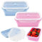 Ovtai Plegable de Silicona Recipientes, 2pcs Recipientes de Silicona, Plegable Fiambrera de Silicona, Reutilizable Recipientes para Alimentos Contenedores de Almacenaje de Silicona Plegable