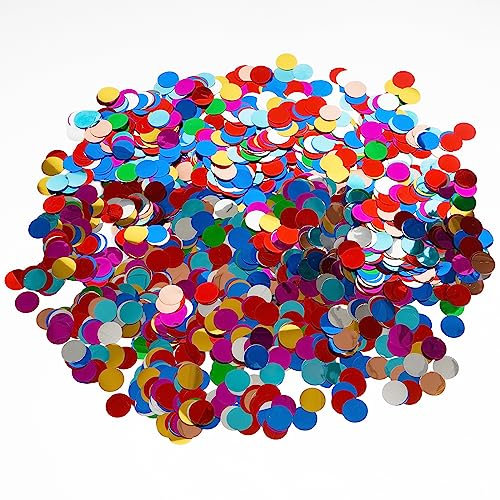AIBAOBAO 50g Konfetti Runde Mehrfarbige Confetti für Hochzeit Geburtstagsfeier Dekoration, Runde Punkte Konfetti Tisch Kreis Confetti Metallisch Folie Sterne Glitzerndes Papier, Baby-shower