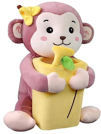 Ronyme Boîte de mouchoirs de Voiture en Peluche Douce Boîte de Rangement pour accoudoir de Voiture Poubelle Accessoires intérieurs Couverture de Tissu de, Singe