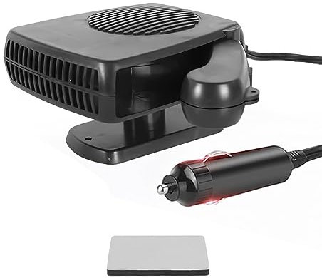 Baceyong 2 in1 Tragbarer automatischer Heizlüfter-Entfroster für PKW-LKW, 12V 200W, Schwarz