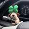 Décoration d'Essuie-Glace et Tableau de Bord de Voiture - Chien Mignon en Peluche Clignotant, Ornement Kreative Auto (Green)