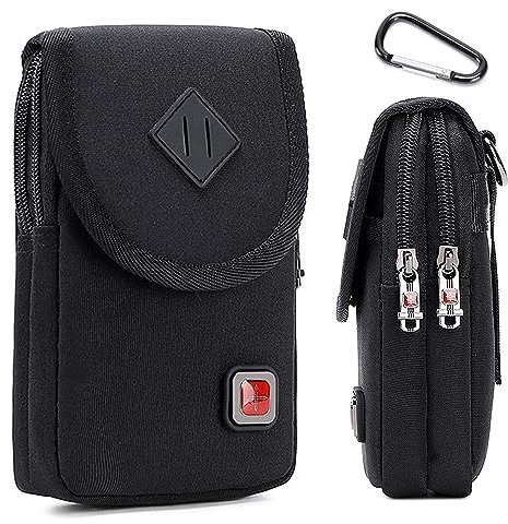 ROLMZJX Handytasche Gürtel,Multifunktionale Handy Gürteltasche, Handytasche mit Karabiner, Große Smartphonetasche Gürteltasche, Taillentasche für Outdoor, Wandern für Alle Handys unter 6.5 Zoll
